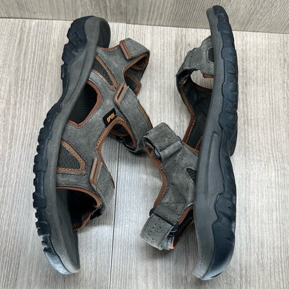 Teva Sandals Mens Size 12 Katavi 2 Adjustable Trail Hiking Suede Brown 1019192 - Picture 9 of 12